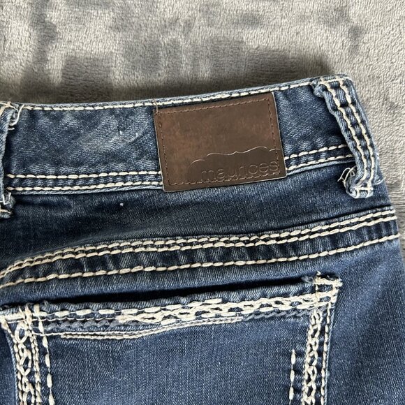 Maurices Jeans Womens 9/10 Long Blue Original Bootcut Thick Stitch Rockabilly - Picture 8 of 10
